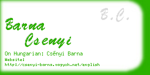 barna csenyi business card